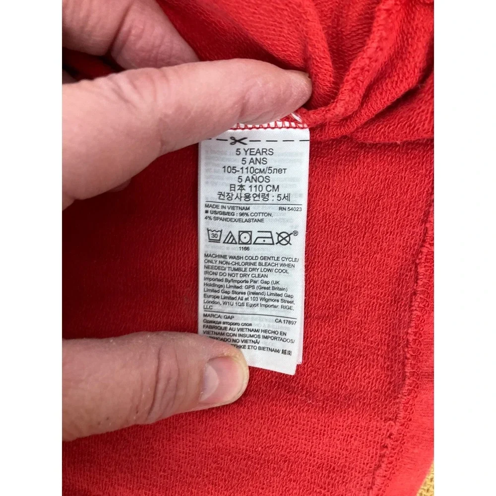 Gap Kids Disney Mickey Mouse Red Long‎ Sleeve Dress Toddler 5 Years